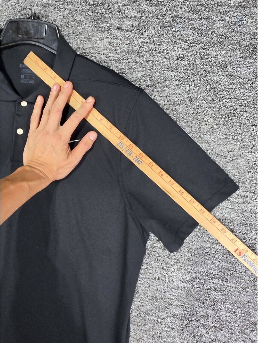 Nike Black Dri-FIT Polyester Knit Logo Polo Shirt SS Men’s XL Golf - Picture 5 of 8